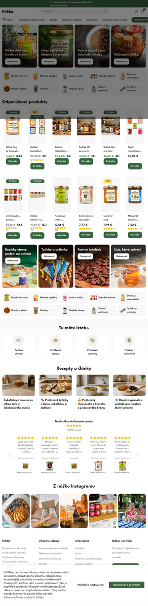Vzhľad internetovej stránky obchodu FitMar.sk